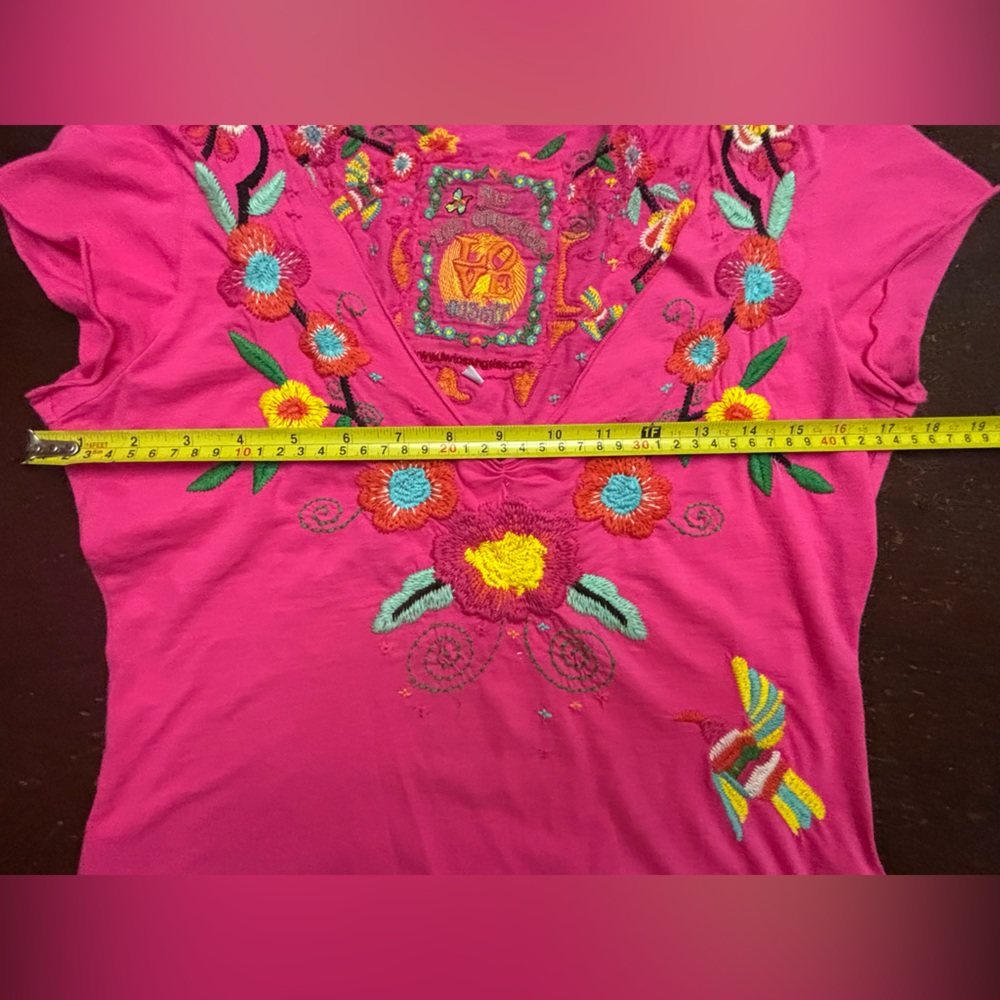 Johnny was small pink floral small lissa flutter love colorblock cotton beachy - Picture 2 of 7